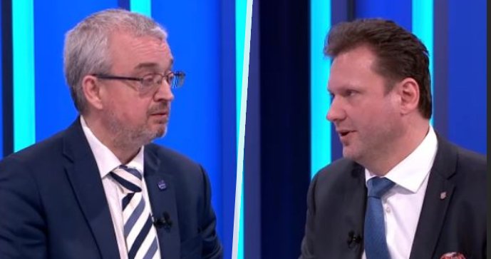 Šéf poslaneckého klubu ODS Marek Benda a místopředseda ANO Radek Vondráček v pořadu Partie na CNN Prima News.