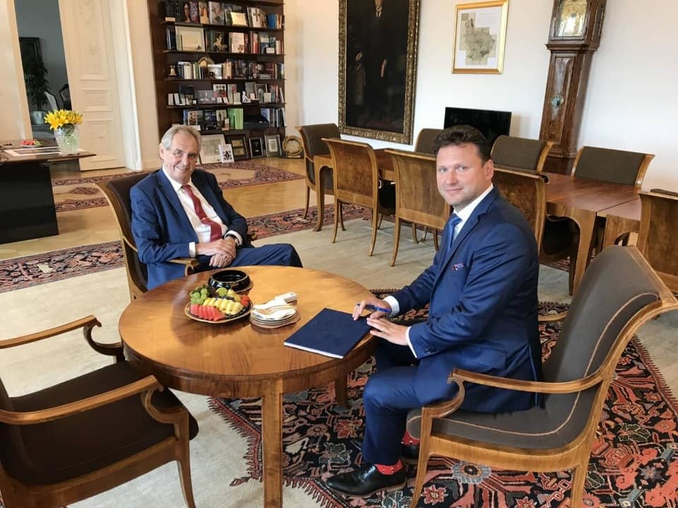 Šéf Sněmovny Radek Vondráček (ANO) navštívil prezidenta Miloše Zemana (19.9.2019)