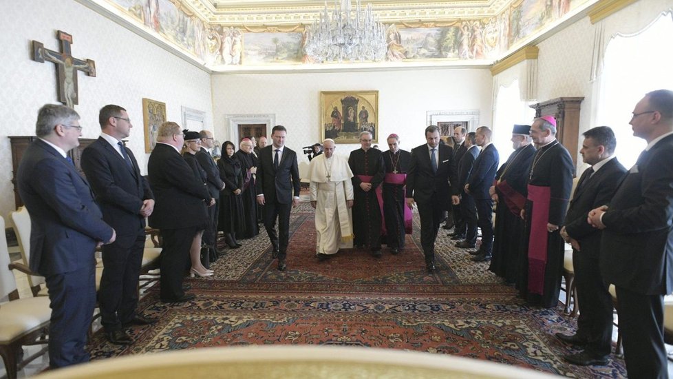 Předsedu Poslanecké sněmovny Radka Vondráčka přijal papež František.