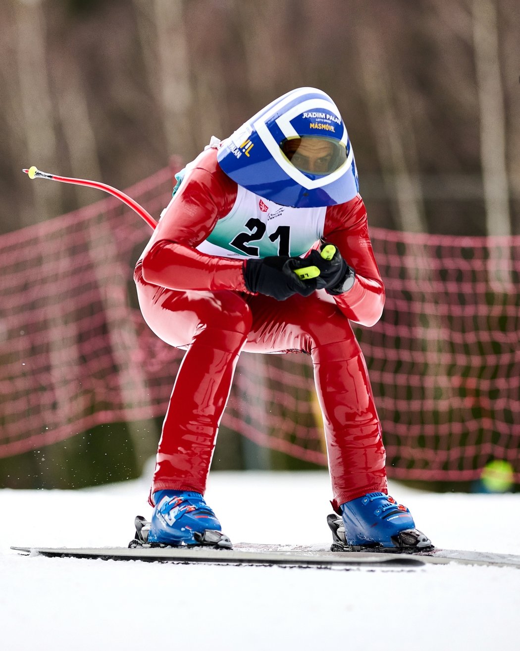 Rychlostní lyžař Radim Palán na novinářském mistrovství republiky.