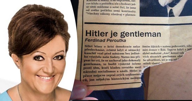 Našli jsme článek Hitler je gentleman, tvrdí Kleslová z ANO. Zoufalý vtip, odpovídá Hrad