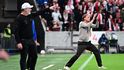 Radoslav Kováč v emocích během utkání se Slavií