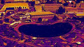 Radotínský biotop a škola viděné termokamerou (28. 6.