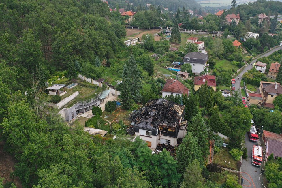 Požár ve vile Radovana Krejčíře (20. srpna 2019)