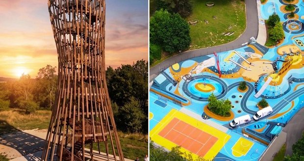 Vizualizace budoucí rozhledny v Radvanicích, má být součástí Kouparku.