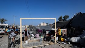 Rafah: Vnitřní uprchlíci ze severnějších oblastí Pásma Gazy (31. 12. 2023)