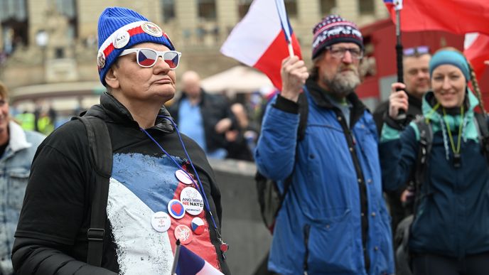 Demonstrace Jindřicha Rajchla na Václavském náměstí (23.3.2024)