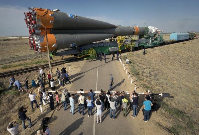 Raketa Sojuz, Bajkonur, Kazachstán,