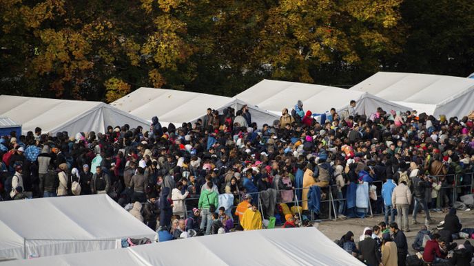 Imigranti na rakousko-bavorské hranici