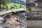 Oblast Saalbachu - Hinterglemmu v Rakousku zasáhly bouřky a přívalové deště. Způsobily bleskové povodně.