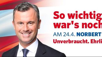 Rakousko míří k prezidentské senzaci: Průzkumy hovoří pro uhlazeného antiislamistu Hofera