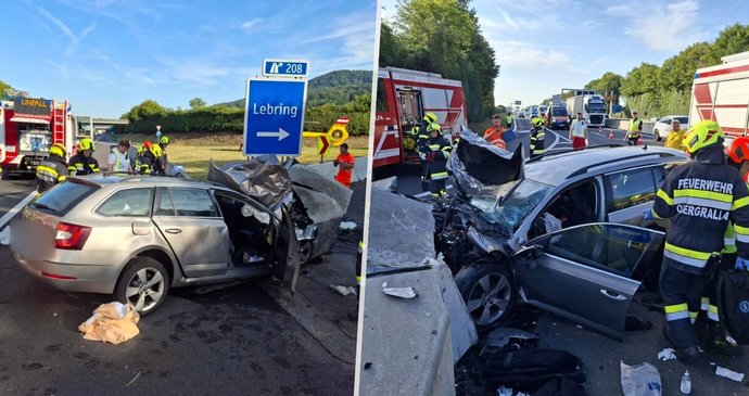 Dopravní nehoda české rodiny v Rakousku