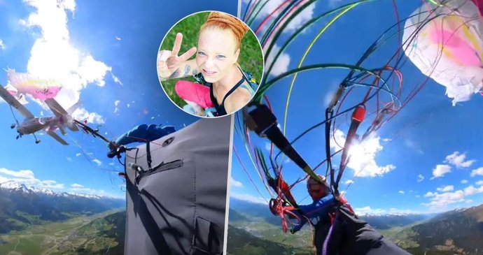 Střet paraglidstky Sabriny s letadlem v Rakousku