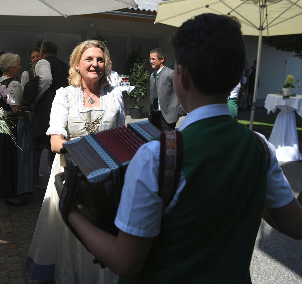 Svatba rakouské ministryně zahraničí Karin Kneisslové.