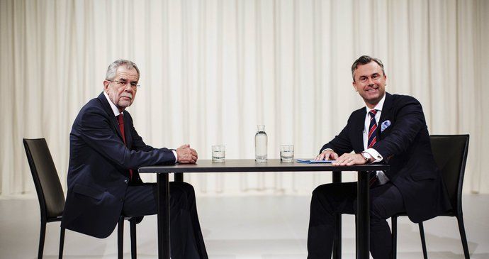 Kandidáti na rakouského prezidenta Norbert Hofer a Alexander Van der Bellen