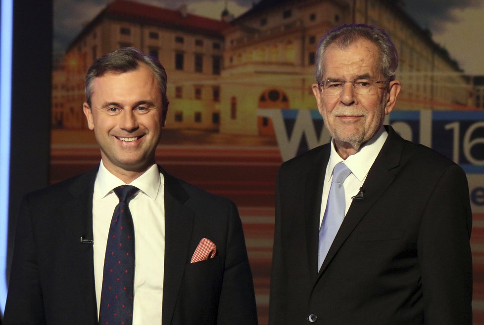 Kandidáti na rakouského prezidenta Norbert Hofer a Alexander Van der Bellen