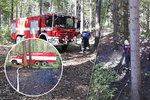 Na Rakovnicku hoří les. Zasahuje osm jednotek hasičů.