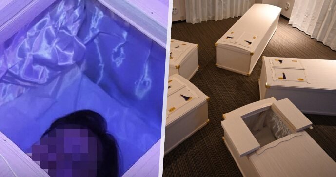 Japonská společnost nabízí meditace v rakvích