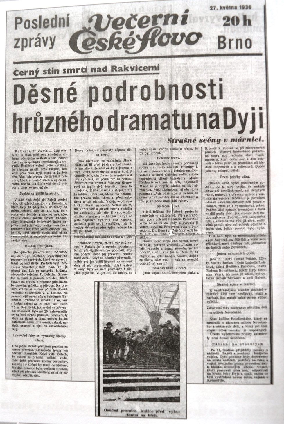 O rakvické tragédii referovaly na jaře 1936 obšírně všechny noviny. Parlament dokonce přerušil rozpravu, aby vyjádřil rodinám soustrast.
