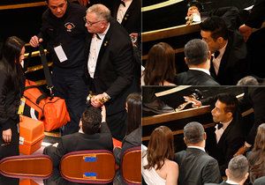 Pozor, padá hvězda! Filmový Freddie Rami Malek převzal Oscara a zřítil se z pódia