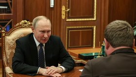 Čečenský vůdce u Vladimira Putina (březen 2023)