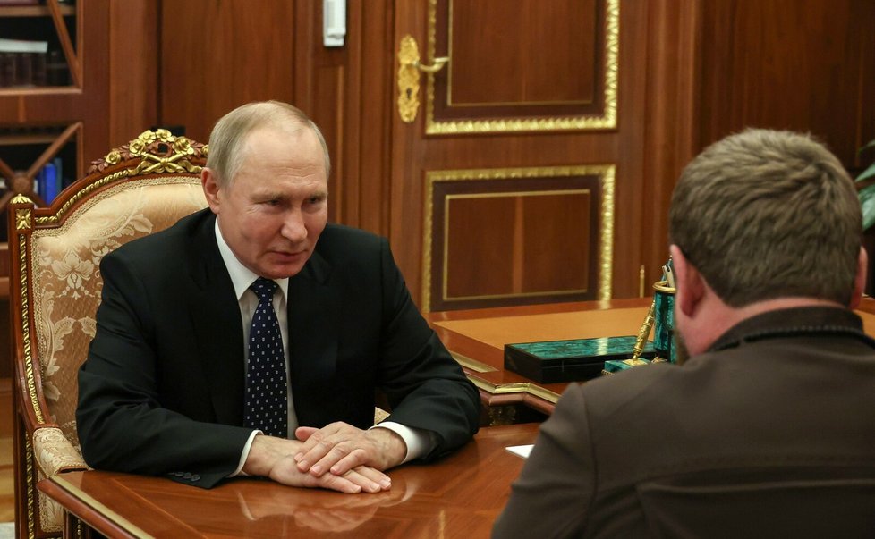 Čečenský vůdce u Vladimira Putina (březen 2023)