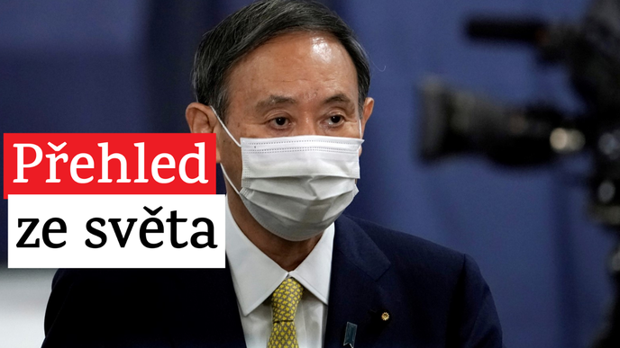 Japonský premiér Jošihide Suga plánuje na konci září rezignovat. Podle kritiků nezvládl boj s pandemií koronaviru.