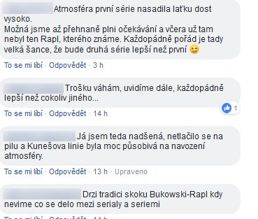 Reakce diváků na první díl seriálu Rapl II.