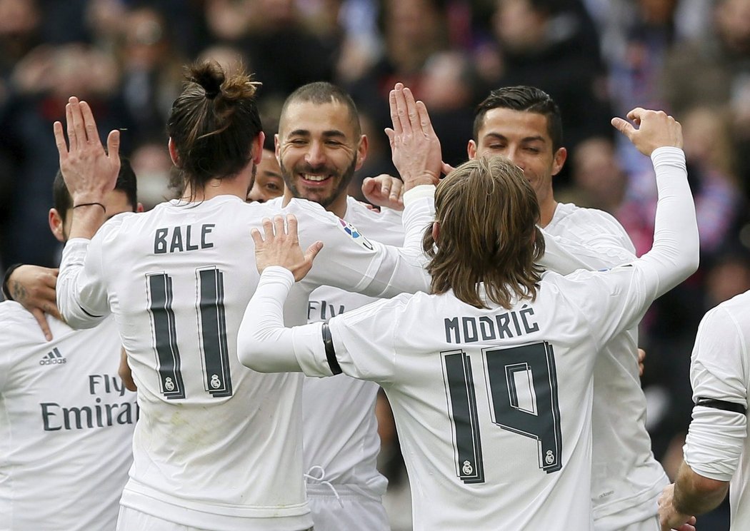 Real Madrid v zápase s Gijónem exceloval, řádili především Karim Benzema, Gareth Bale a Cristiano Ronaldo