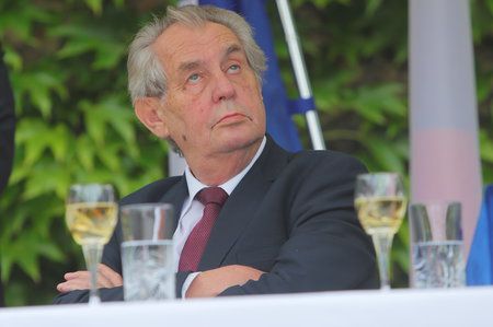 Slavnostní recepce na francouzské ambasádě se zúčastnil i prezident Miloš Zeman. (11.7.2019)