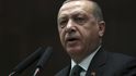 Turecký prezident Recep Erdogan při promluvě v tureckém parlamentu