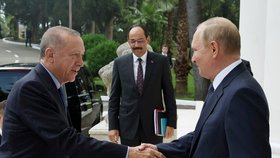Setkání ruského prezidenta Vladimira Putina a tureckého prezidenta Recepa Tayyipa v Soči (5. 8. 2022)