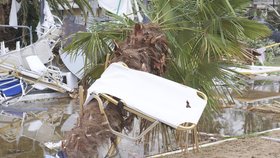 V Řecku pokračuje odklízení škod, které způsobila bouře na poloostrově Chalkidiki (12. 7. 2019)