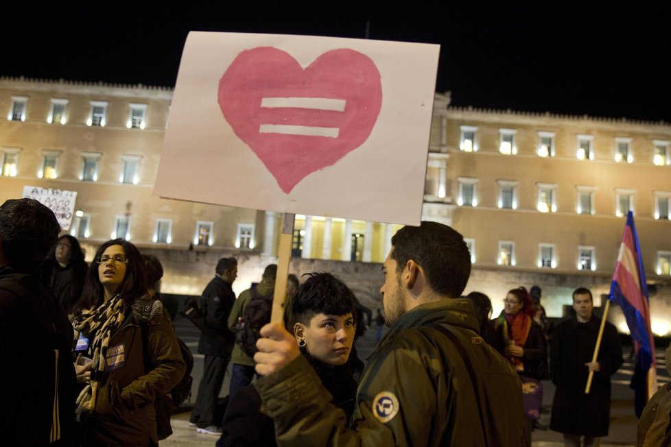 Přiznivci homosexuálů v Řecku