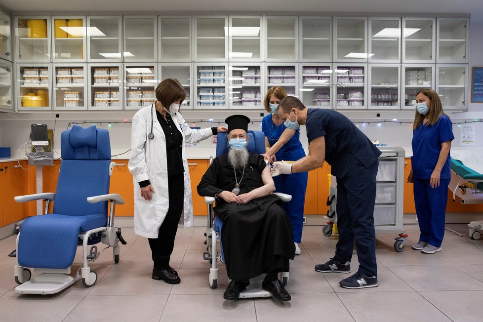Start očkování proti covidu v Řecku (27.12.2020)
