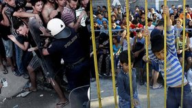 Uprchlíci na Kosu protestovali proti řeckým úřadům i nedostatku jídla. Zamkli je na stadionu.