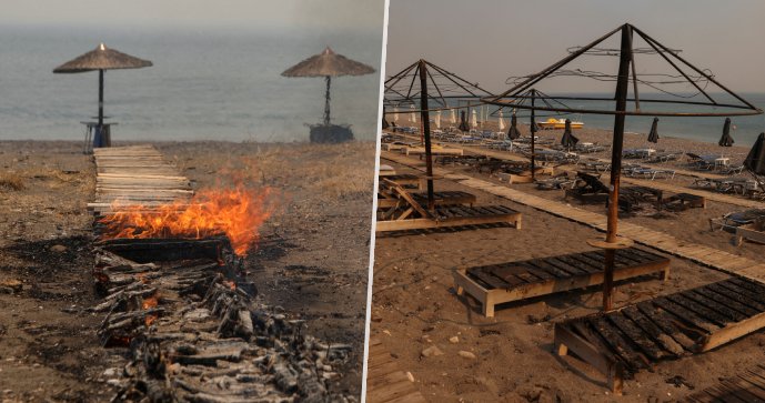 Požáry na řeckém ostrově Lesbos (23.7.2022)