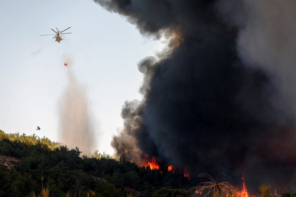 Požáry na řeckém ostrově Lesbos (23.7.2022)
