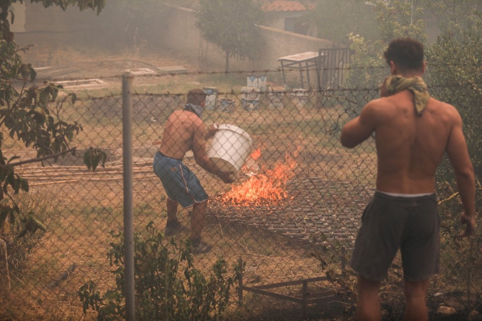 Požáry na řeckém ostrově Lesbos (23.7.2022)