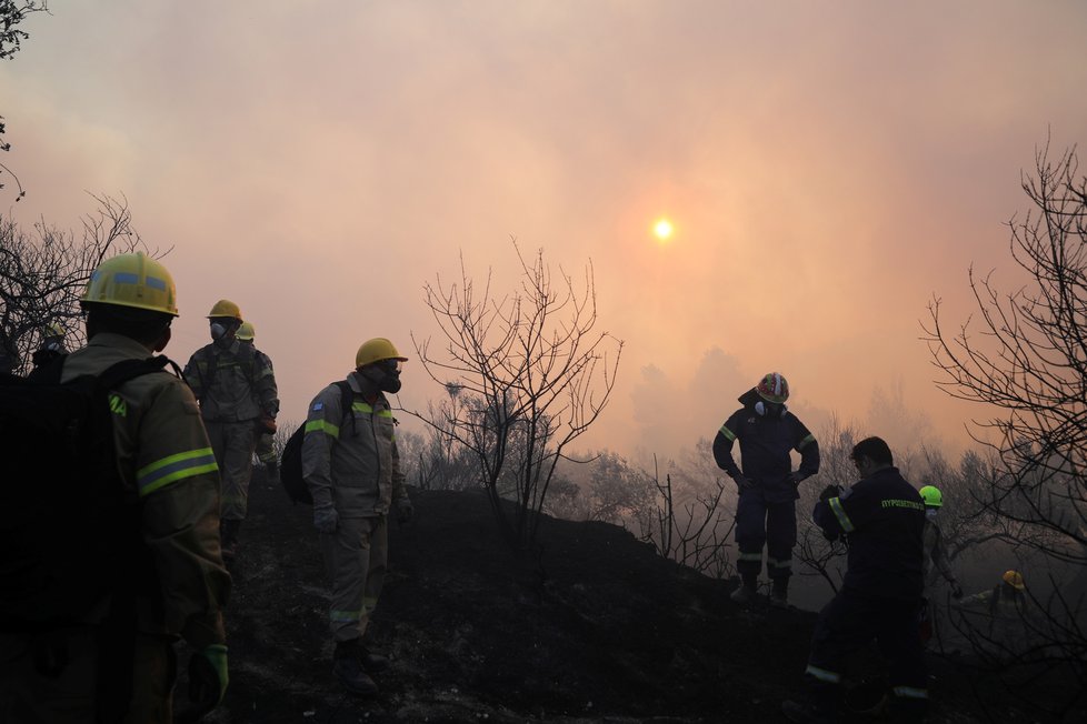 Lesní požáry v Řecku, (23.07.2020).