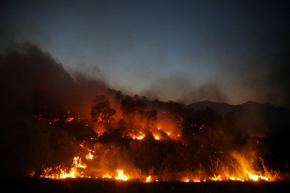 Lesní požáry v Řecku, (23.07.2020).