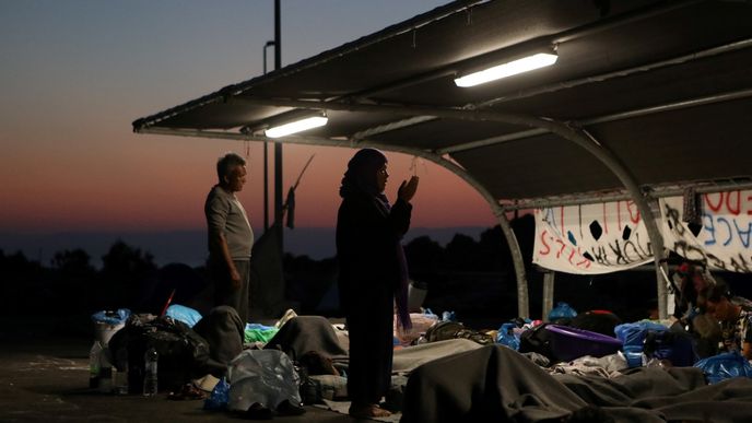 Migranti na řeckém ostrově Lesbos