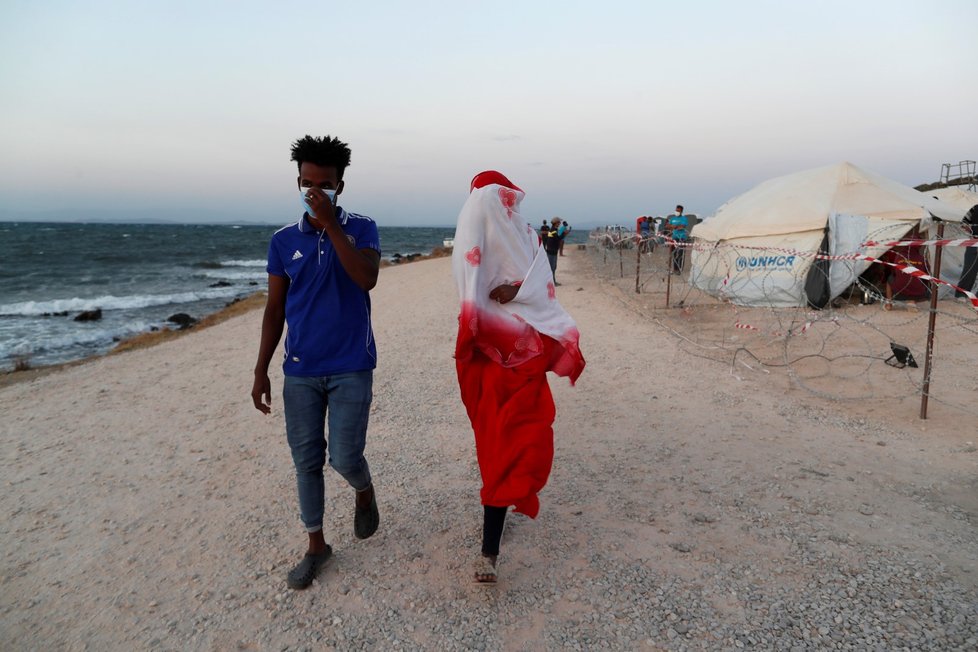 Migranti na ostrově Lesbos