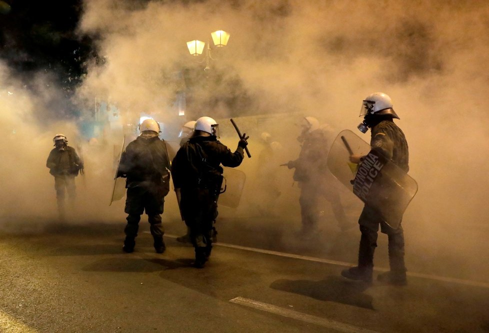 Demonstrace proti návštěvě kancléřky Angely Merkelové v Aténách (10.1.2019)