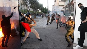 Po vraždě hiphopera (vpravo) došlo v Řecku k sérii nepokojů a střetů demonstrantů s policií