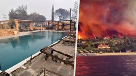 Peklo v Řecku: Záchrana lidí z pláží, plameny rozfoukal vítr, evakuovány desítky obcí