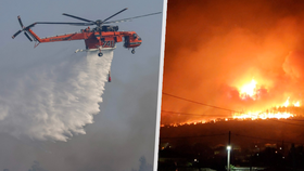 Požáry v Řecku: Oheň se blíží k Aténám, v lese uhořelo 18 migrantů. Pomohou i čeští hasiči