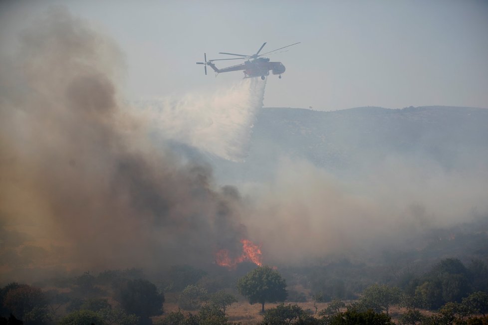 Požáry v Řecku (10.8.2019)