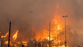 Požár na předměstí Atén. (22.8.2023)