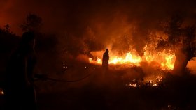 Ničivé lesní požáry na ostrově Euboia (8. 8. 2021)